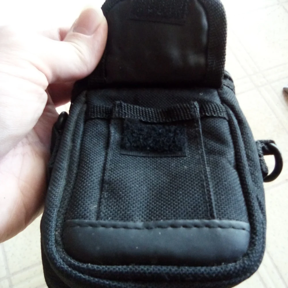 Vintage icon Small Black Digital Camera Case Pouch with Shoulder Strap